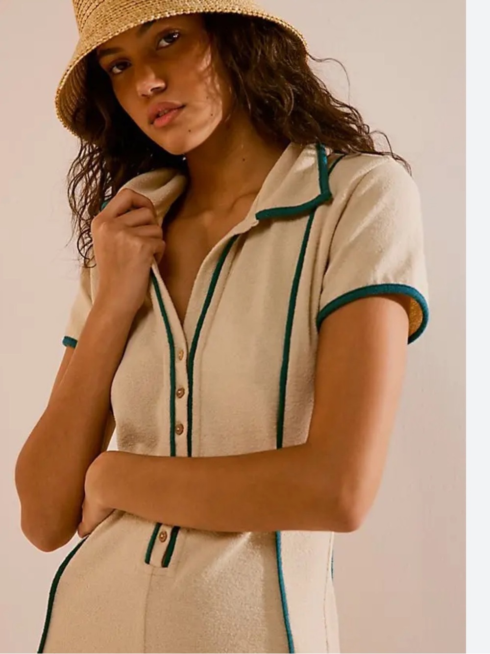 NWT/ Free People Cabana Beach Terry Romper/Large